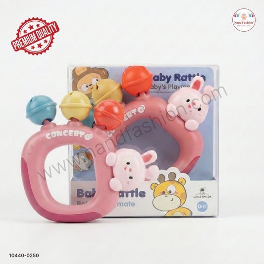 Baby Rattle Toy with Bell Sounds | Cute Animal Design Hand Rattle for Infants (0+ Months)