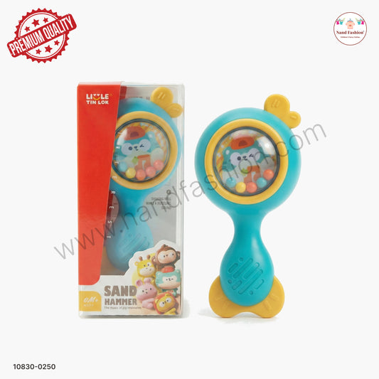 Baby Sand Hammer Rattle Toy with Soft Sound | Easy-Grip Musical Toy for Infants (0+ Months)