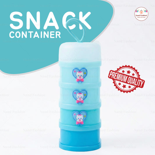 Multi-Layer Kids Snack Container with Handle | Portable Food Storage Box for Travel & School