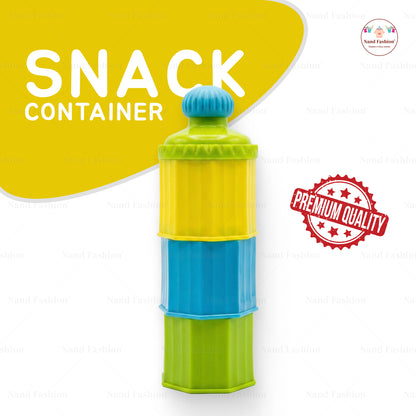 3-Layer Kids Snack Container | Stackable Portable Food Storage Box with Secure Lids