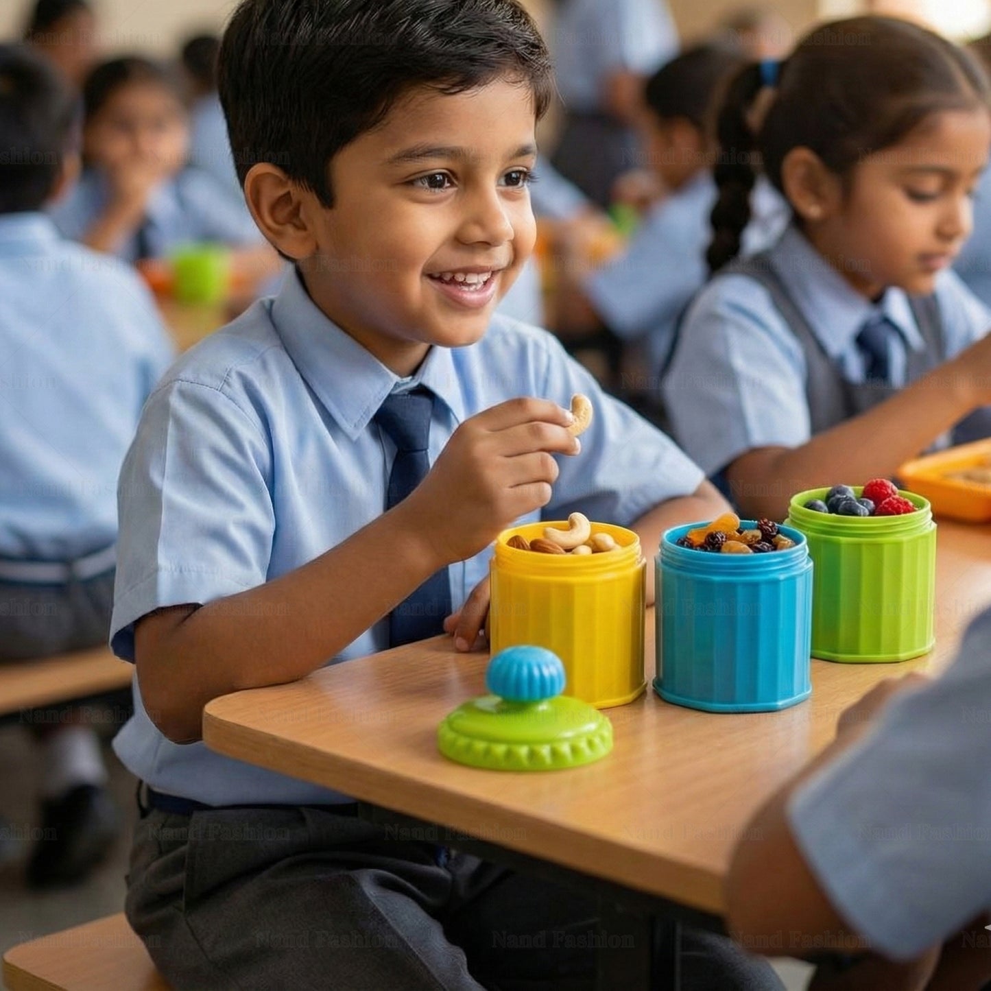 3-Layer Kids Snack Container | Stackable Portable Food Storage Box with Secure Lids