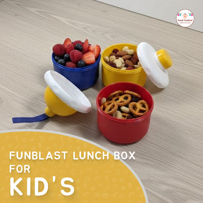 3-Layer Kids Snack Container with Carry Strap | Stackable Portable Food Storage Box