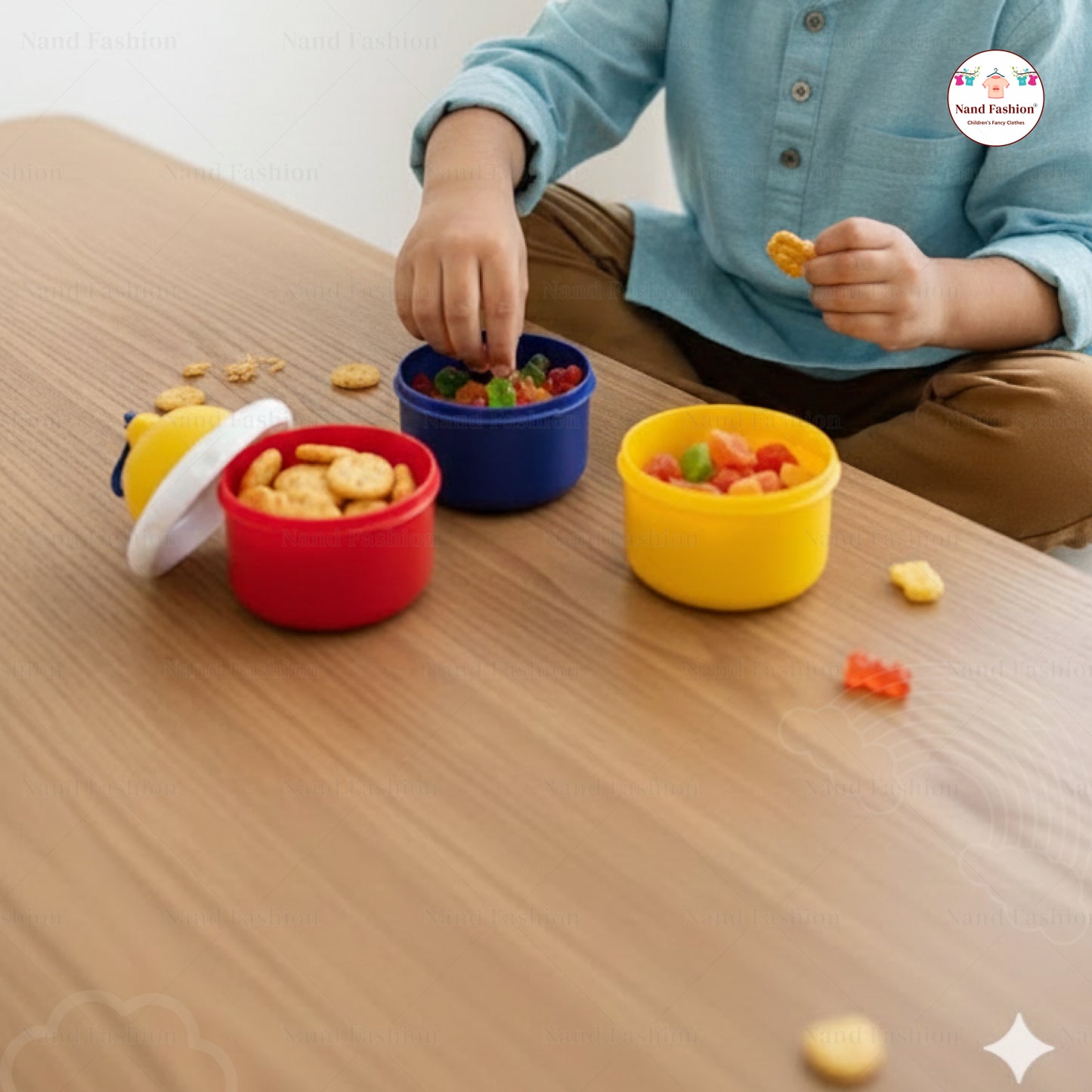 3-Layer Kids Snack Container with Carry Strap | Stackable Portable Food Storage Box