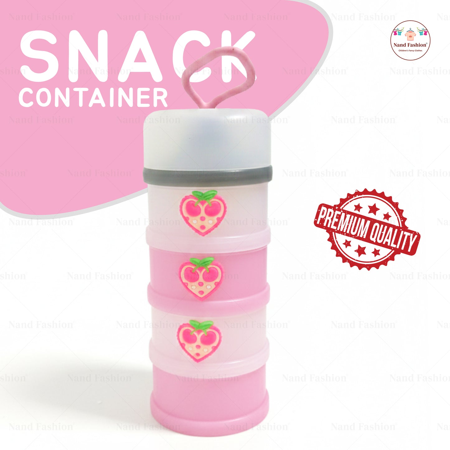 4-Layer Kids Snack Container with Handle | Stackable Portable Food Storage Box