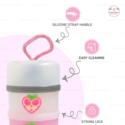 4-Layer Kids Snack Container with Handle | Stackable Portable Food Storage Box