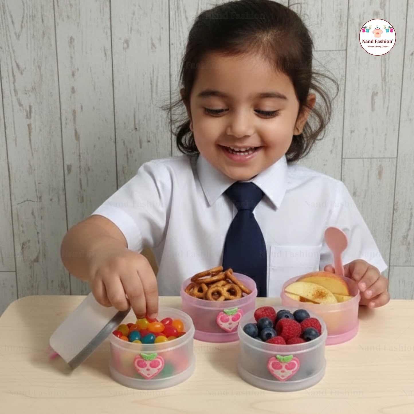 4-Layer Kids Snack Container with Handle | Stackable Portable Food Storage Box