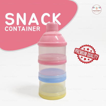3-Layer Baby & Kids Snack Container | Stackable Portable Food Storage Box