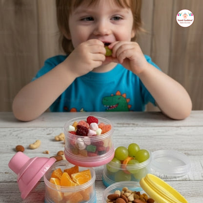 3-Layer Baby & Kids Snack Container | Stackable Portable Food Storage Box