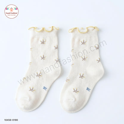 Kids Cotton Socks with Frill Border