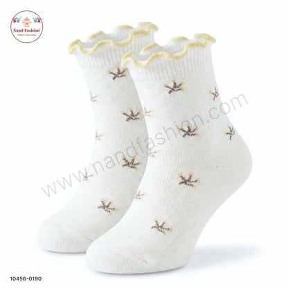 Kids Cotton Socks with Frill Border