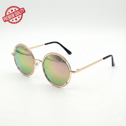 Trendy Round Women Sunglasses | Mirror Lens & UV Protection Goggles