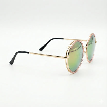 Trendy Round Women Sunglasses | Mirror Lens & UV Protection Goggles