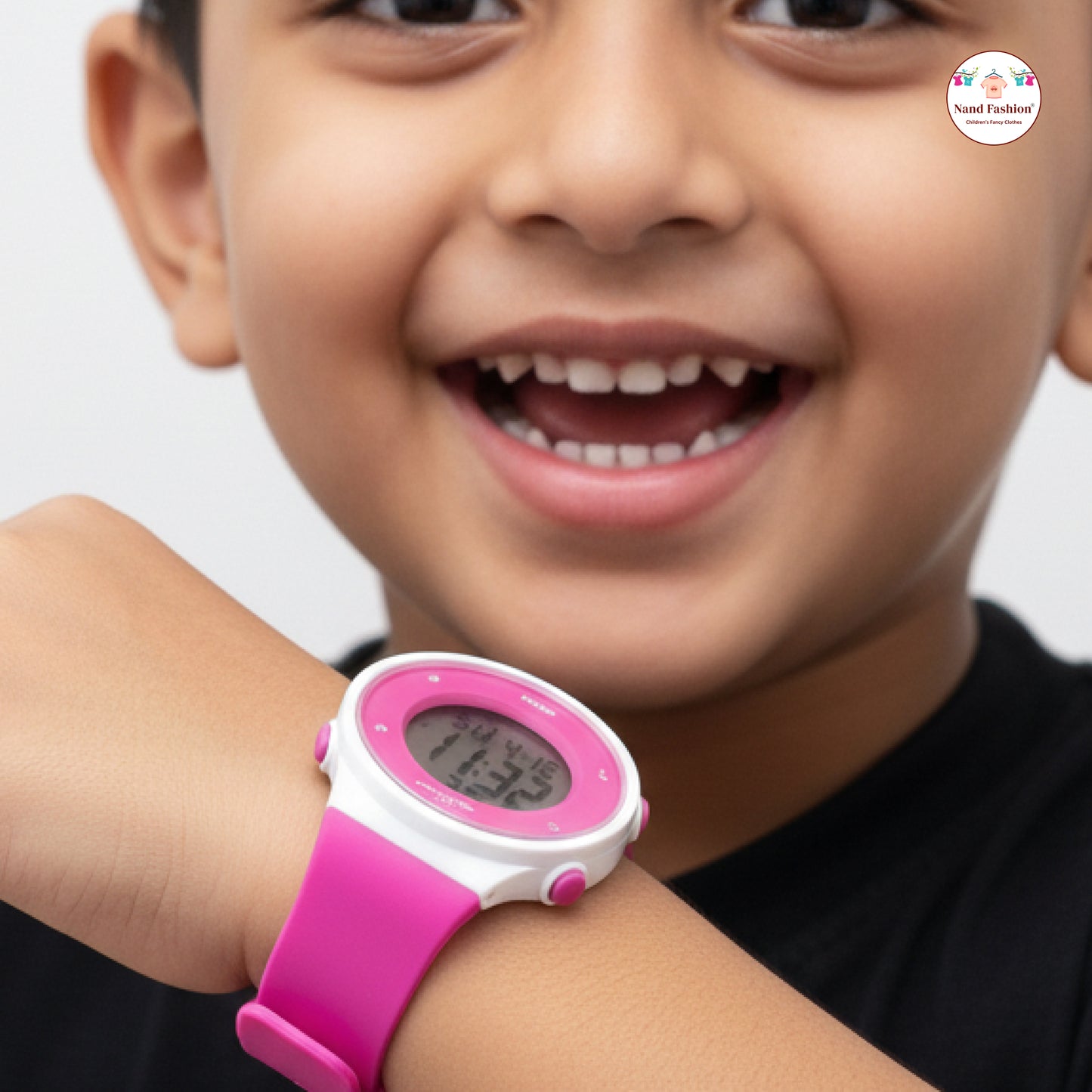 Kids Digital Sports Watch | Black Waterproof LED Watch | Soft Silicone Strap | Multi-Function Display