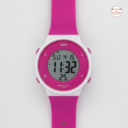 Kids Digital Sports Watch | Black Waterproof LED Watch | Soft Silicone Strap | Multi-Function Display