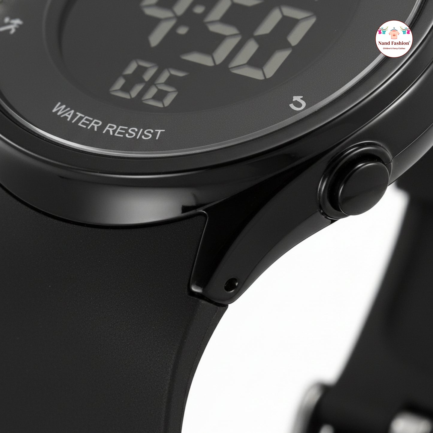 Kids Digital Sports Watch | Black Waterproof LED Watch | Soft Silicone Strap | Multi-Function Display