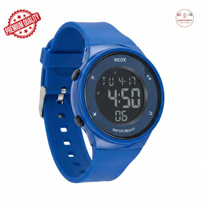 Kids Digital Sports Watch | Black Waterproof LED Watch | Soft Silicone Strap | Multi-Function Display