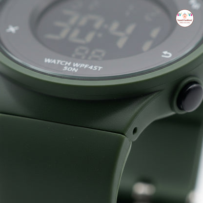 Kids Digital Sports Watch | Black Waterproof LED Watch | Soft Silicone Strap | Multi-Function Display