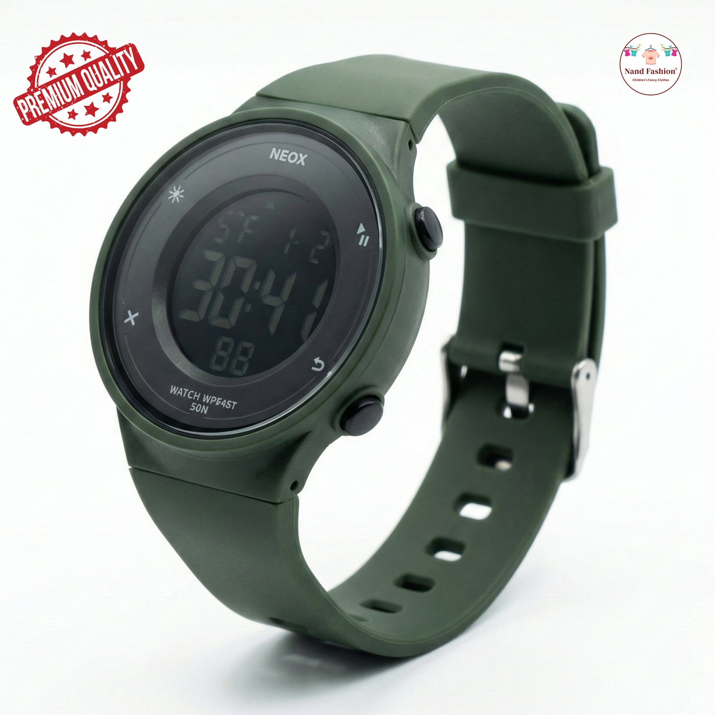 Kids Digital Sports Watch | Black Waterproof LED Watch | Soft Silicone Strap | Multi-Function Display