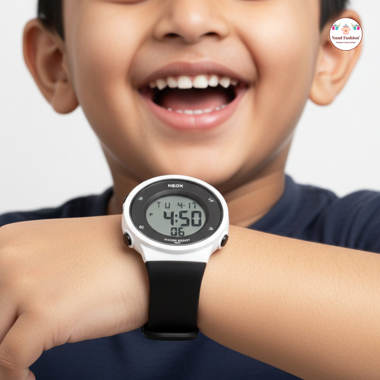 Kids Digital Sports Watch | Black Waterproof LED Watch | Soft Silicone Strap | Multi-Function Display