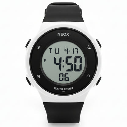 Kids Digital Sports Watch | Black Waterproof LED Watch | Soft Silicone Strap | Multi-Function Display