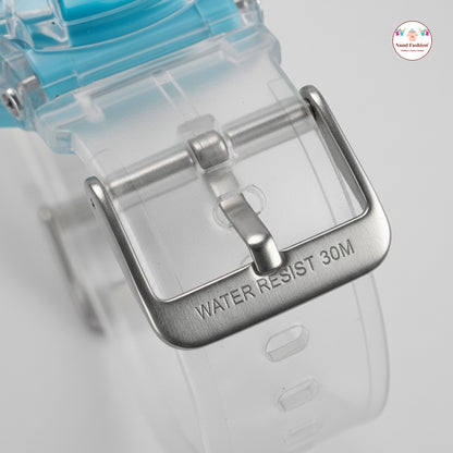 Kids Digital Sports Watch | Transparent Strap | Waterproof 30M | Multi-Function LED Display