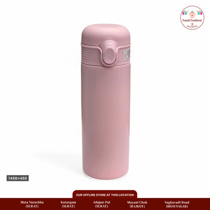 400ml Pink Thermos Stainless Steel Vacuum Flask – Leak-Proof Thermal Water Bottle for Kids and Outdoor Travel