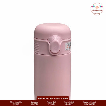 400ml Pink Thermos Stainless Steel Vacuum Flask – Leak-Proof Thermal Water Bottle for Kids and Outdoor Travel