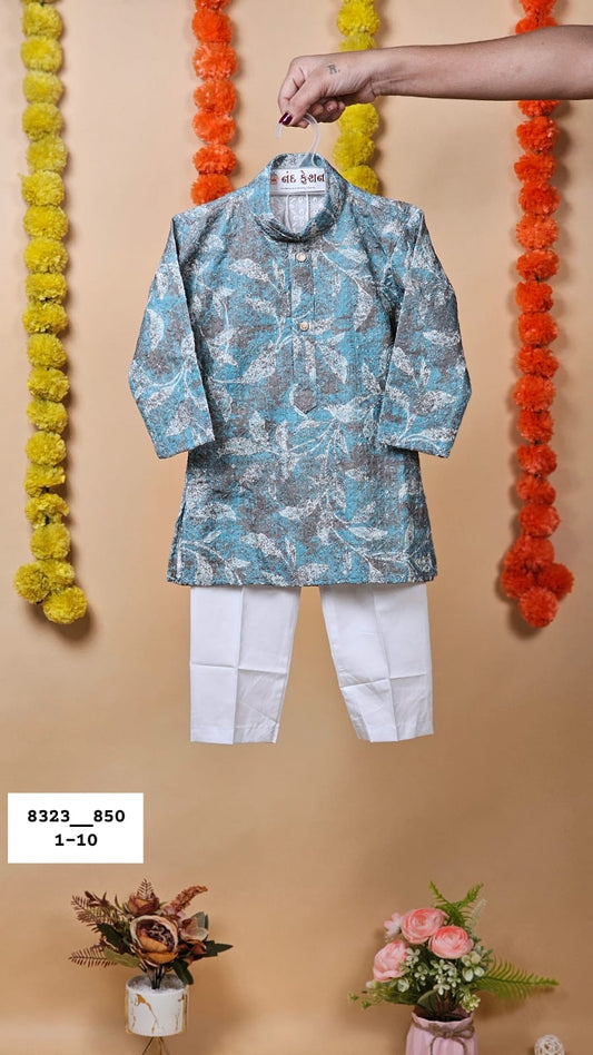 Light Blue Pattern Kurta