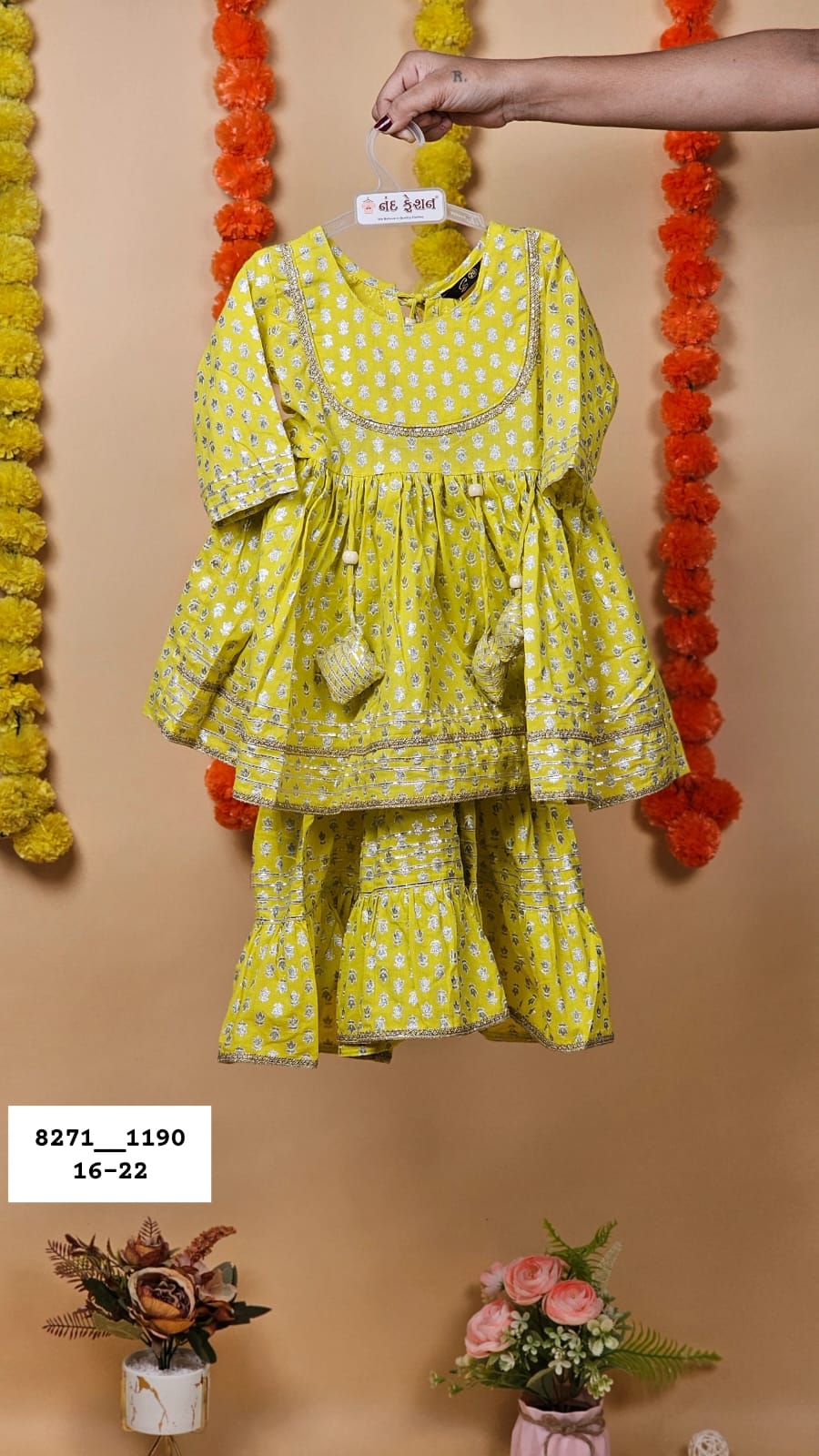Mehndi Yellow Sharara  Pair