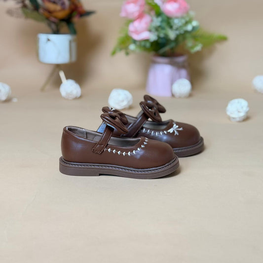 stylish brown baby girl shoe