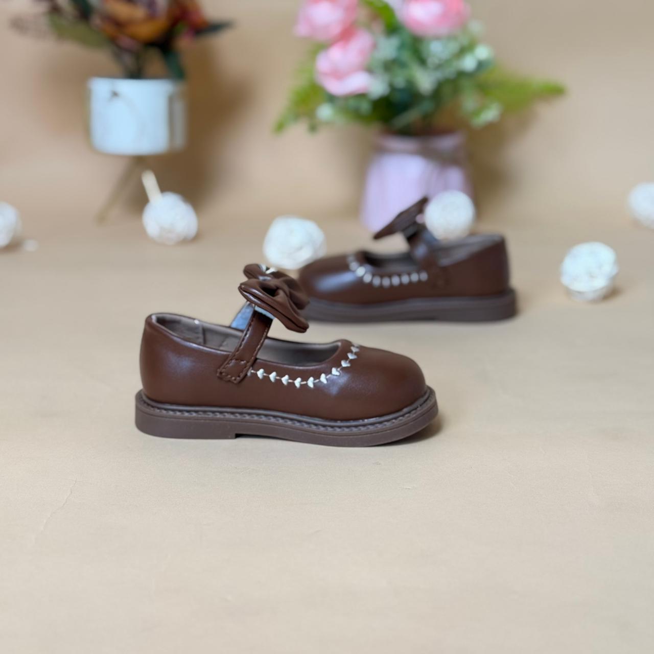 stylish brown baby girl shoe