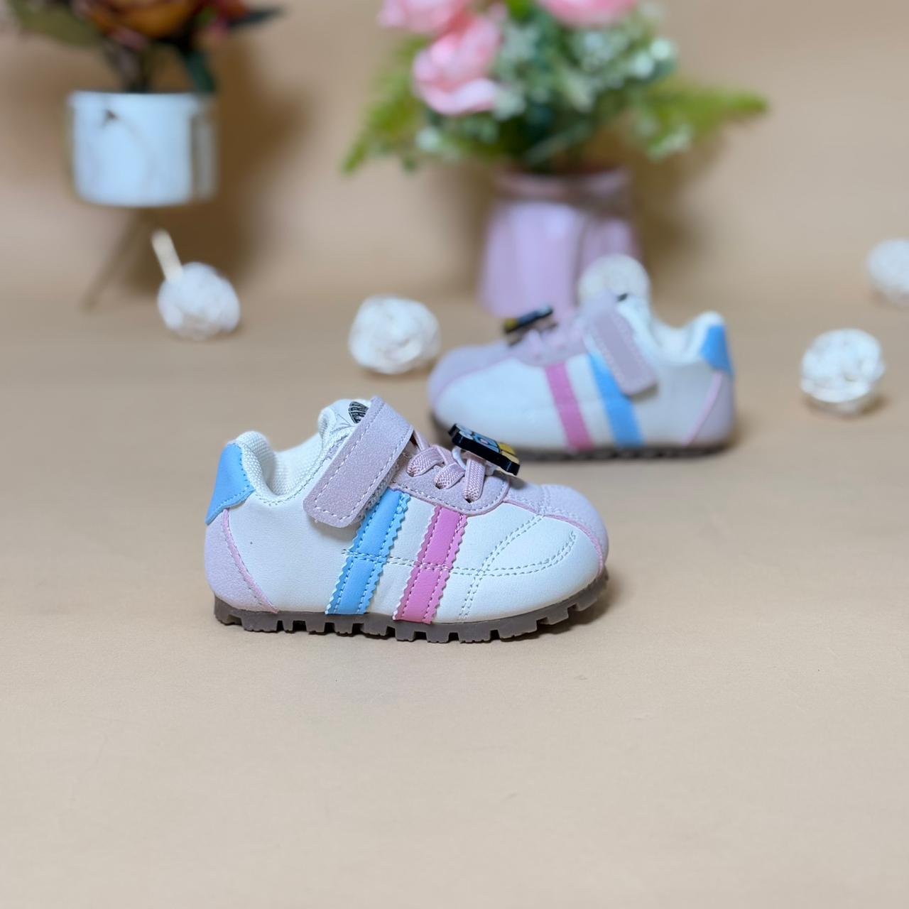 Pink & Blue Stripe Casual Sneakers