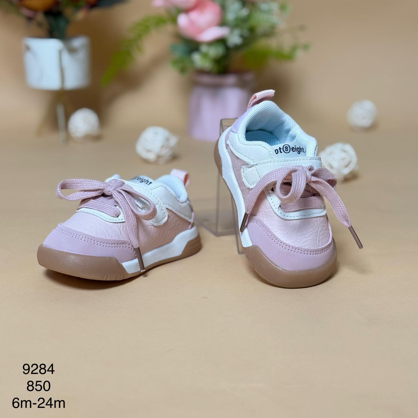 trendy pastel pink kids sneaker