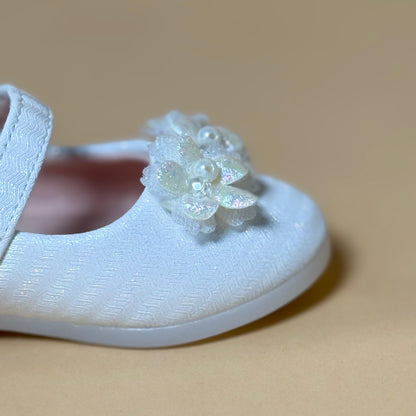 Baby Girl White Floral Shoes