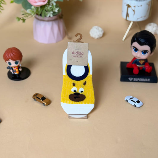 Yellow Cartoon Bear Loafer Socks