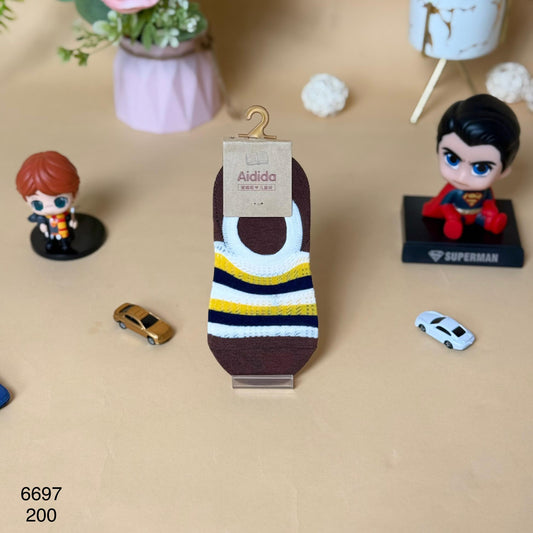 Brown Striped Loafer Socks