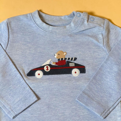 Teddy Race Car Full Sleeve T-Shirt