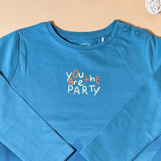 Teal Full Sleeve Kids T-Shirt