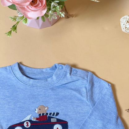 Teddy Race Car Full Sleeve T-Shirt