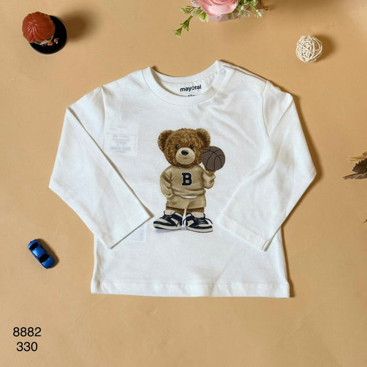 Teddy Basketball Printed Full Sleeve T-Shirt