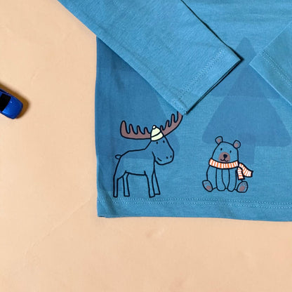 Teal Full Sleeve Kids T-Shirt
