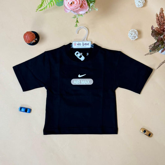 Drop Shoulder Black “Air Max” T-Shirt