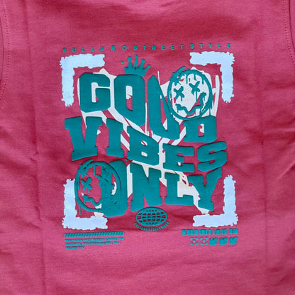 Drop Shoulder "Good Vibes Only" T-Shirt