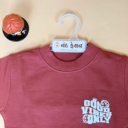 Drop Shoulder "Good Vibes Only" T-Shirt