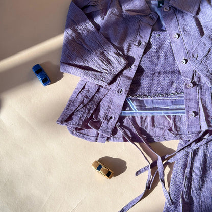 Stylish Purple 3-Piece Co-Ord Set for Girls