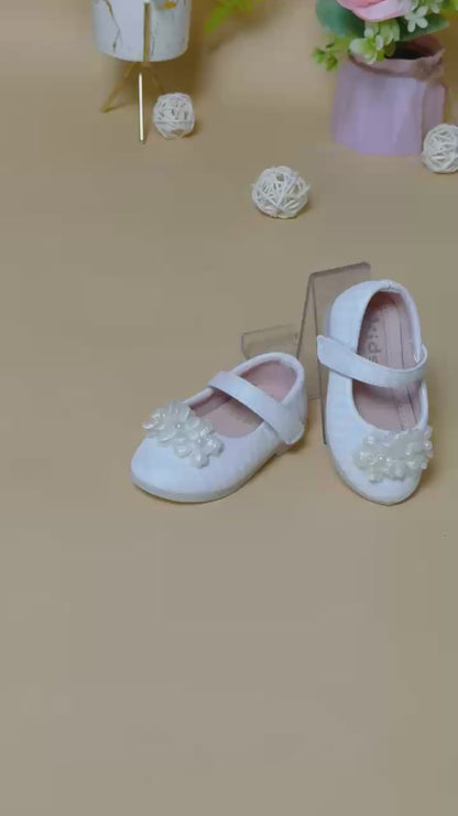 Baby Girl White Floral Shoes
